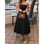 Zesica Women'S Summer Strapless Cocktail Dresses 2026 Elegant Off Shoulder Flowy A Line Wedding Guest Party Midi Dress