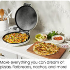 Chefman Everything Maker & Pizza Oven – 1440W Countertop Electric Pizza Maker With 12” Nonstick Cooking Plates, Plus Makes Quesadillas, Omelettes And More, With Indicator Lights And Vertical Storage