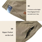 Qpngrp Men'S Stretch Waist Casual Shorts With 5 Pockets Include 1 Zipper Pocket