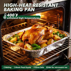 9X13 Aluminum Foil Pans 30 Pack, Disposable Half Size Deep Steam Foil Pans For Cooking, Roasting Turkey, Baking, Meal Prep, Parties & Food Prepping - Thanksgiving, Christmas, Parties, Catering