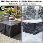 Gas Fire Pit Cover Square 32"L X 32"W X 24"H,Waterproof 600D