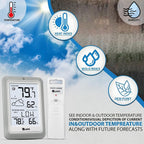 Indoor Outdoor Thermometer Hygrometer Wireless Weather Station, Temperature Humidity Monitor Battery Powered Inside Outside Thermometers With 330Ft Range Remote Sensor And Backlight Display