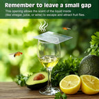 Lfsys Fruit Fly Traps For Indoors – 25 Pack Diy Cup Cover Adhesive Cards For Fruit Fly – Clear, Mess-Free, Indoor Use