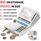 Small Wallet For Women, Rfid Blocking Bifold Card Holder Wallet With 10 Card Slots, Cash Compartment, Zipper Coin Pocket & Id Window, Cute Soft Vegan Leather Compact Wallet, Wildflower