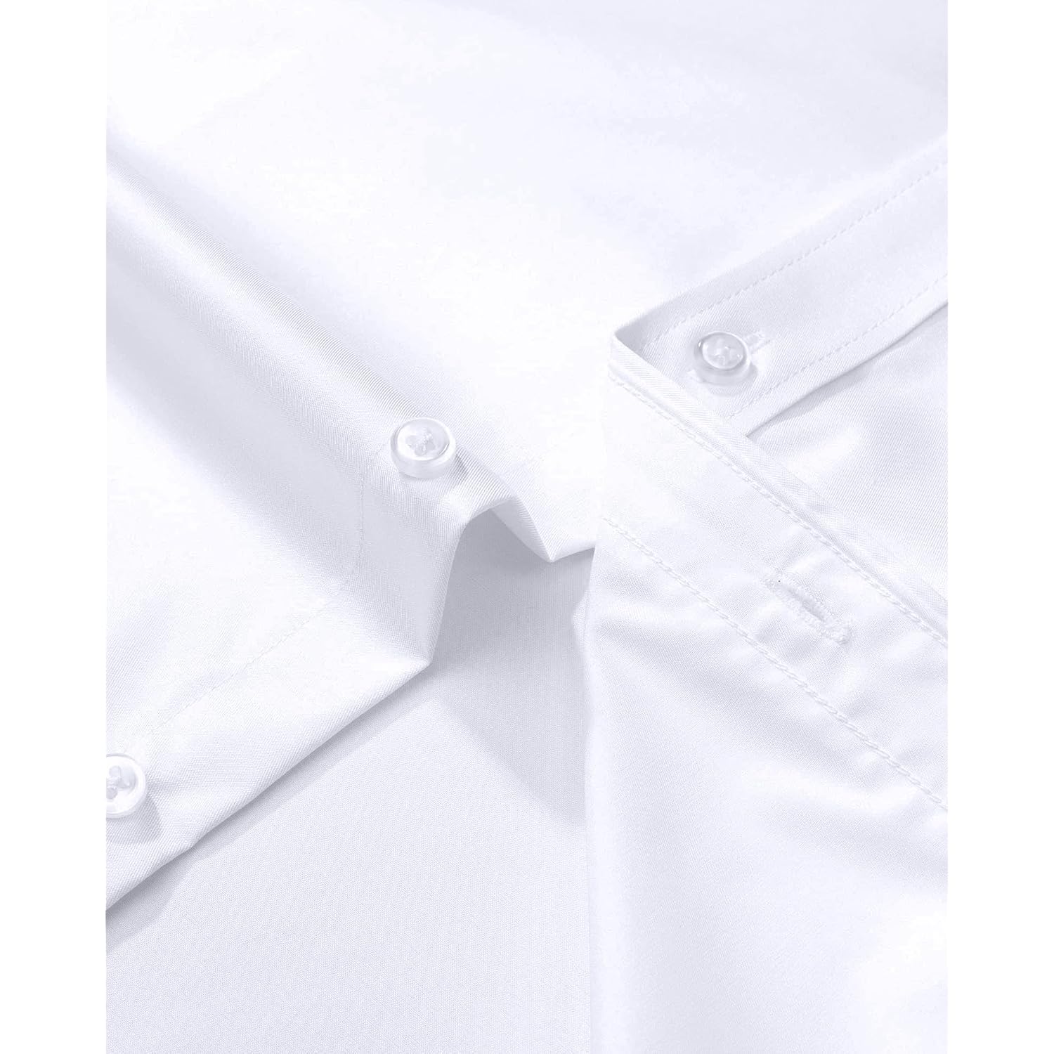 Alimens & Gentle Men'S Dress Shirts Long Sleeve Wrinkle-Free Stretch Shirts Solid Formal Button Down Shirt With Pocket