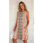 Summer Dresses For Women Beach Boho Sleeveless Vintage Floral Flowy Pocket Tshirt Tank Sundresses 2026