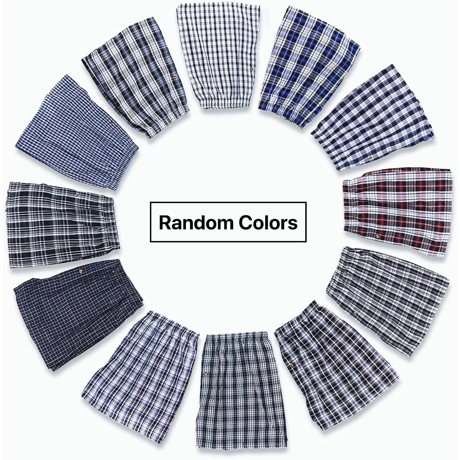 Men'S Woven Boxers Underwear Pack Cotton Boxer Shorts Assorted Colors