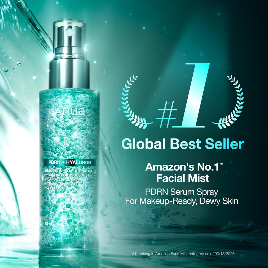 Anua Pdrn Collagen Glow Facial Serum Spray, Hydrating Face Mist, Hyaluronic Acid, Dewy Glass Finish, All Skin Types, Instant Plumping Hydration, Firming Care, Korean Skincare, 3.38 Fl Oz