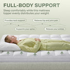 Extra-Thick Queen Size Mattress Topper - Ultra Plush & Soft Viscose Derived From Bamboo Mattress Pad, Naturally Cooling & Perfect For Full Body Support, Snow White