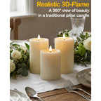 3"X4" Outdoor Waterproof Flameless Candles With Remote Timers Plastic | 2 Pack White Battery Operated Candles, Led Candles, Electric, Fake, Pillar Candles For Patio, Porch, And Lanterns Decor