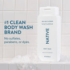 Native Sea Salt & Cedar Scent 24-Hr Refreshing Clean Body Wash For Men & Women, For All Skin Types Incl. Sensitive, Leaves Skin Feeling Clean & Soft, Free Of Phthalates, Sulfates & Parabens, 18 Oz