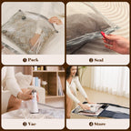 Vacbird 15 Pack Vacuum Bags For Travel With Rechargeable Cordless Electric Pump, Carry-On Packing Bags For Luggage And Suitcase, Space Saver For Clothes And Clothing