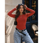 Zeagoo Women Long Sleeve T Shirts Crewneck Slim Fit Tops Going Out Fall Fashion Basic Tee