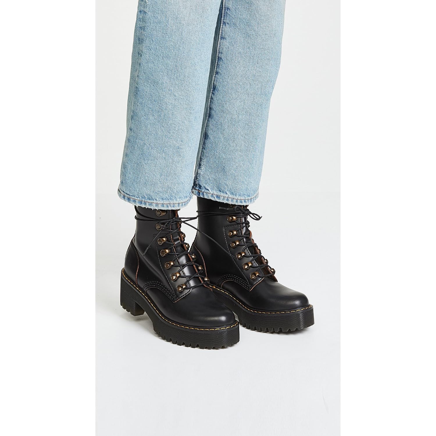 Dr. Martens Women'S Leona Leather Heeled Boot