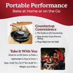 Piezano 12" Electric Pizza Oven Indoor Countertop Pizza Maker | Heats To 800˚F, Ceramic Stone For Crispy Crust Pizza, Cooks In Under 6 Minutes, Dual Heat Controls, Peels & Scraper Included