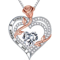 MOOSEA Mothers Day Gifts - 1-3 ct Moissanite Necklace for Women, 925 Sterling Silver Rose Heart Lab Created Moissanite Necklace, Anniversary Birthday Gifts for Women Mom Wife Girlfriend Grandma