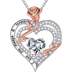 MOOSEA Mothers Day Gifts - 1-3 ct Moissanite Necklace for Women, 925 Sterling Silver Rose Heart Lab Created Moissanite Necklace, Anniversary Birthday Gifts for Women Mom Wife Girlfriend Grandma