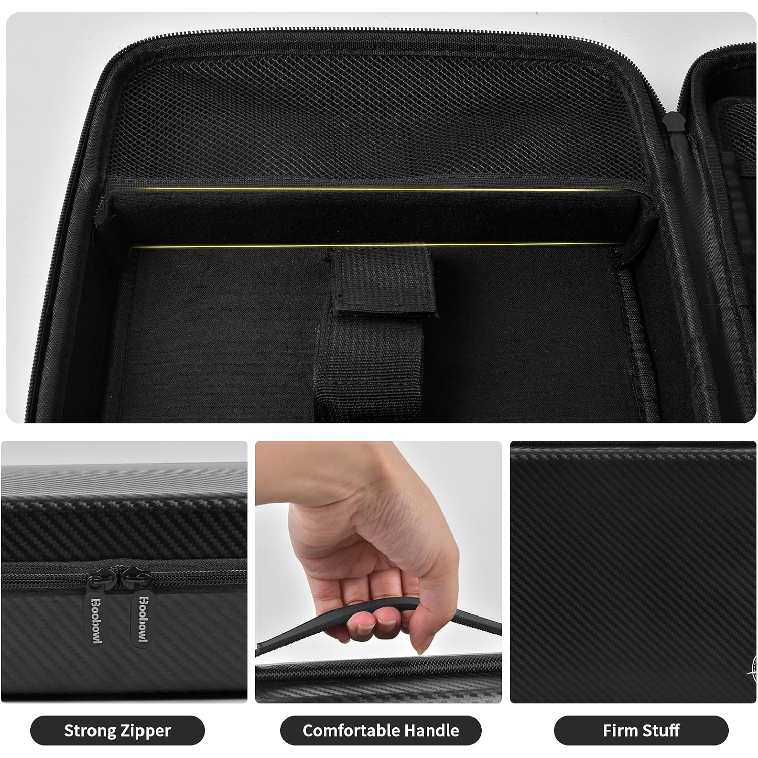 Boobowl Hard Travel Case For Hair Clippers, Hair Cutting Barber Supplies Organizer Bag, Trimmer Storage Holder For Ufree/For Wahl/For Andis Men Razor Guard Grooming Kits -Black