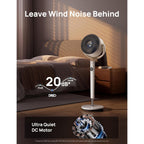 Dreo Smart Fan For Bedroom, 120° +120° Omni-Directional Oscillating Fans, 100Ft Quiet Pedestal Fan With Rgb Light, 9 Speeds, 6 Modes, 20Db, 8H Timer, Wi-Fi/Voice/Alexa, 35-40" Floor Fans With Remote