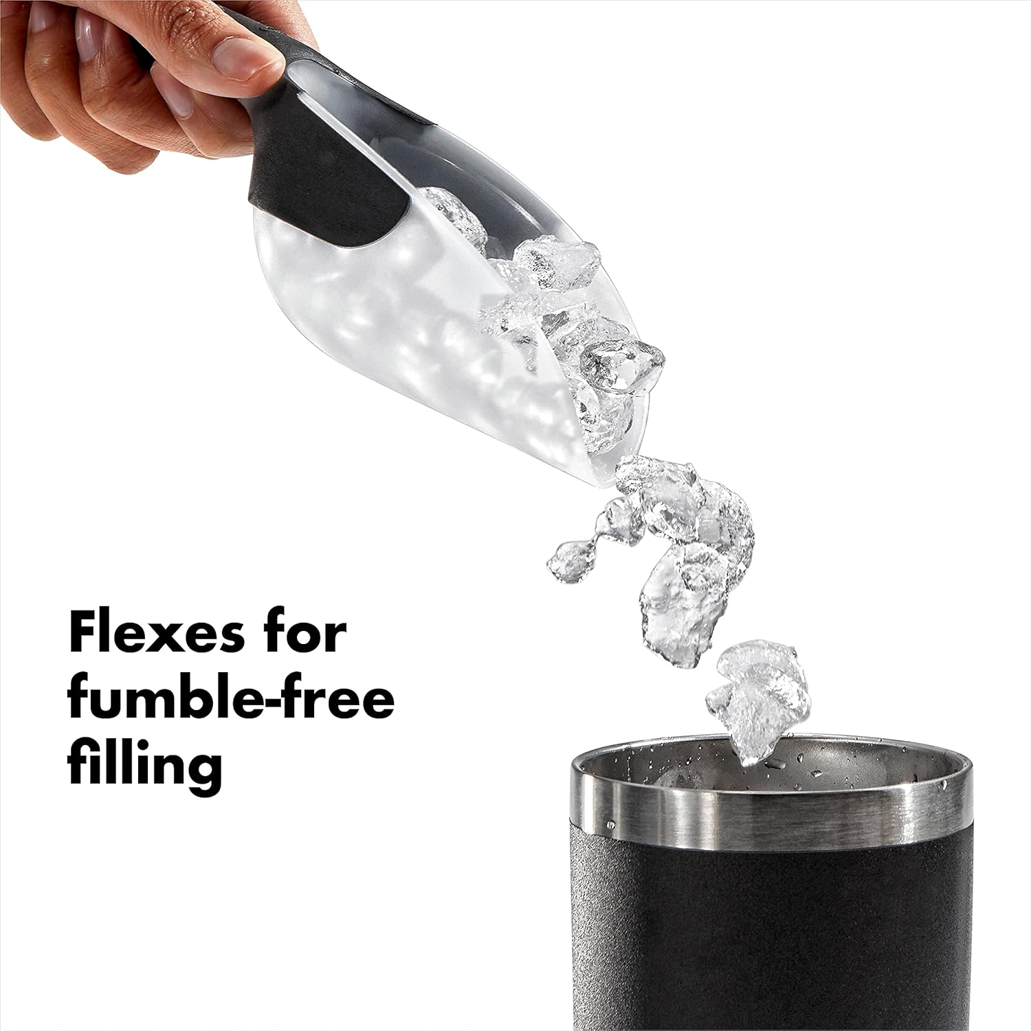 OXO Good Grips Flexible Scoop, 1 Cup, Ice Scoop for Freezer, Kitchen Food Scooper for Flour, Pet Food and More
