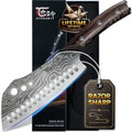 Cleaver Chef Knife With Herb Stripper, 7" Asian Kitchen Knife 3-In-1 Combined With Chef'S Knife, Santoku, Nakiri For Slicing, Chopping, Dicing, Mincing, Housewarming Birthday Cooking Gifts