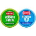 O'Keeffe's Working Hands Hand Cream (3.4 oz Jar) and Healthy Feet Foot Cream (3.2 oz Jar) - Repairing Skincare for Extremely Dry, Cracked Hands and Feet, Travel Size