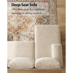 U-Shaped Sectional Couches For Living Room | 112 Inch Modern Sectional Couch | Warm White Chenille Sofa With Double Chaise For Apartment