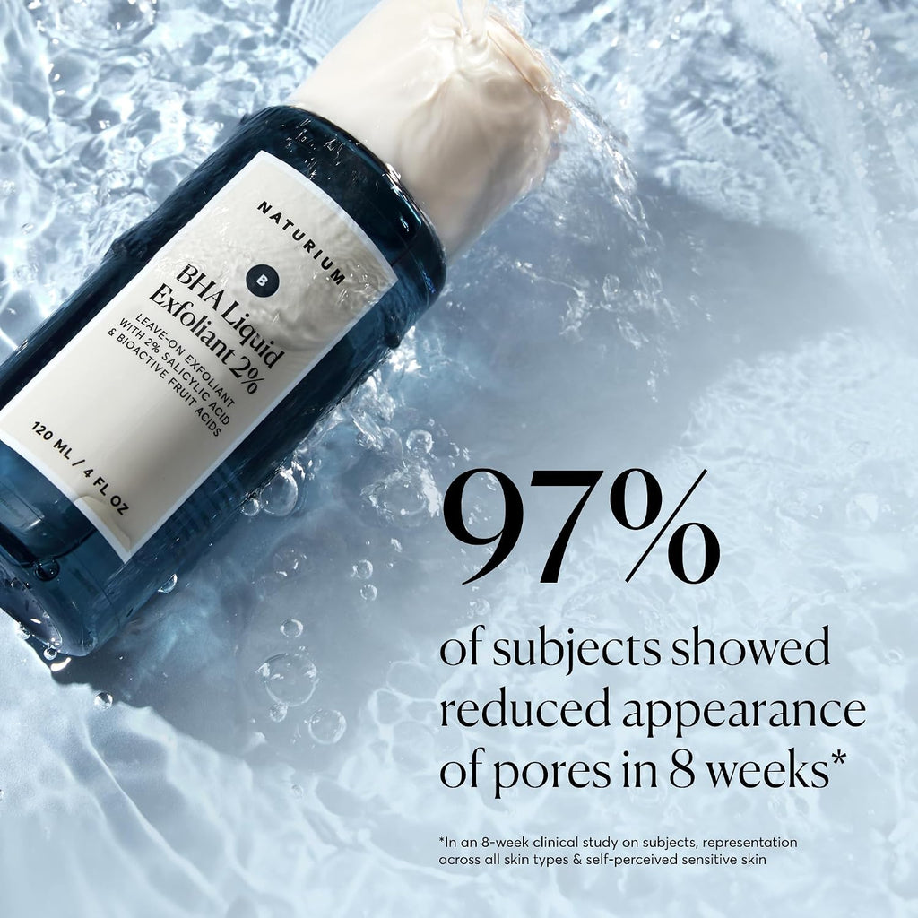 Naturium Bha Liquid Exfoliant 2%, Leave-On Face & Skin Care Exfoliating Pore Treatment, With Salicylic Acid & Bioactive Fruit Acids, Packaging May Vary, 4 Oz