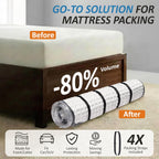 Foam Mattress Vacuum Bag With 4 Adjustable Packing Straps For Moving, Storage, Shipping, Vacuum Seal Mattress Bag With Packaging Straps (Queen/Full/Full-Xl)