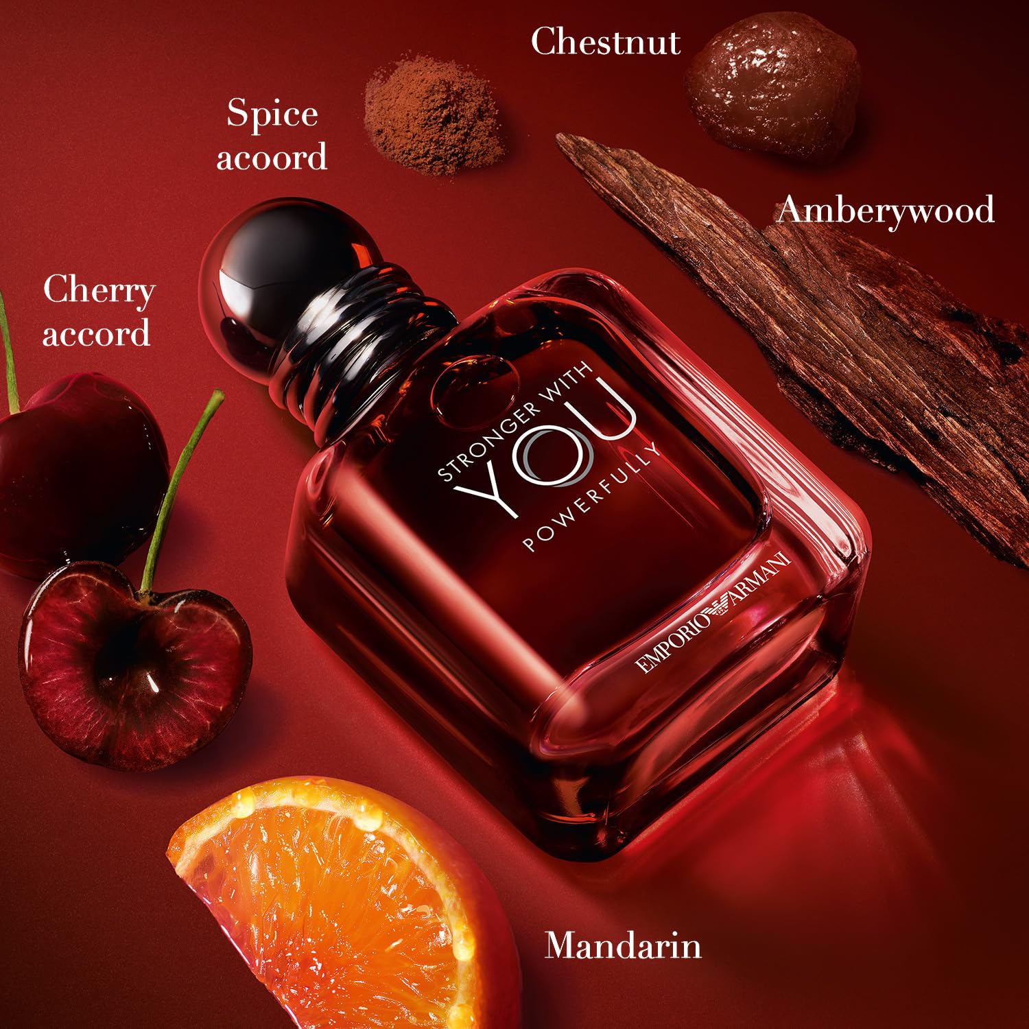 Armani Beauty - Stronger With You Powerfully - Cologne For Men - Warm And Spicy Men’S Fragrance - With Chestnut Accord, Sweet Cherry & Lavender