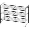 Simple Houseware 3-Tier Stackable Shoes Rack Storage Shelf, Black