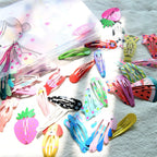 Funtopia Hair Clips For Girls,100 Pcs No Slip Metal Snap, Barrettes For Kids Teens Women, Cute Candy Color Cartoon Design Hair Pins (Animals Fruits Crowns Stars)