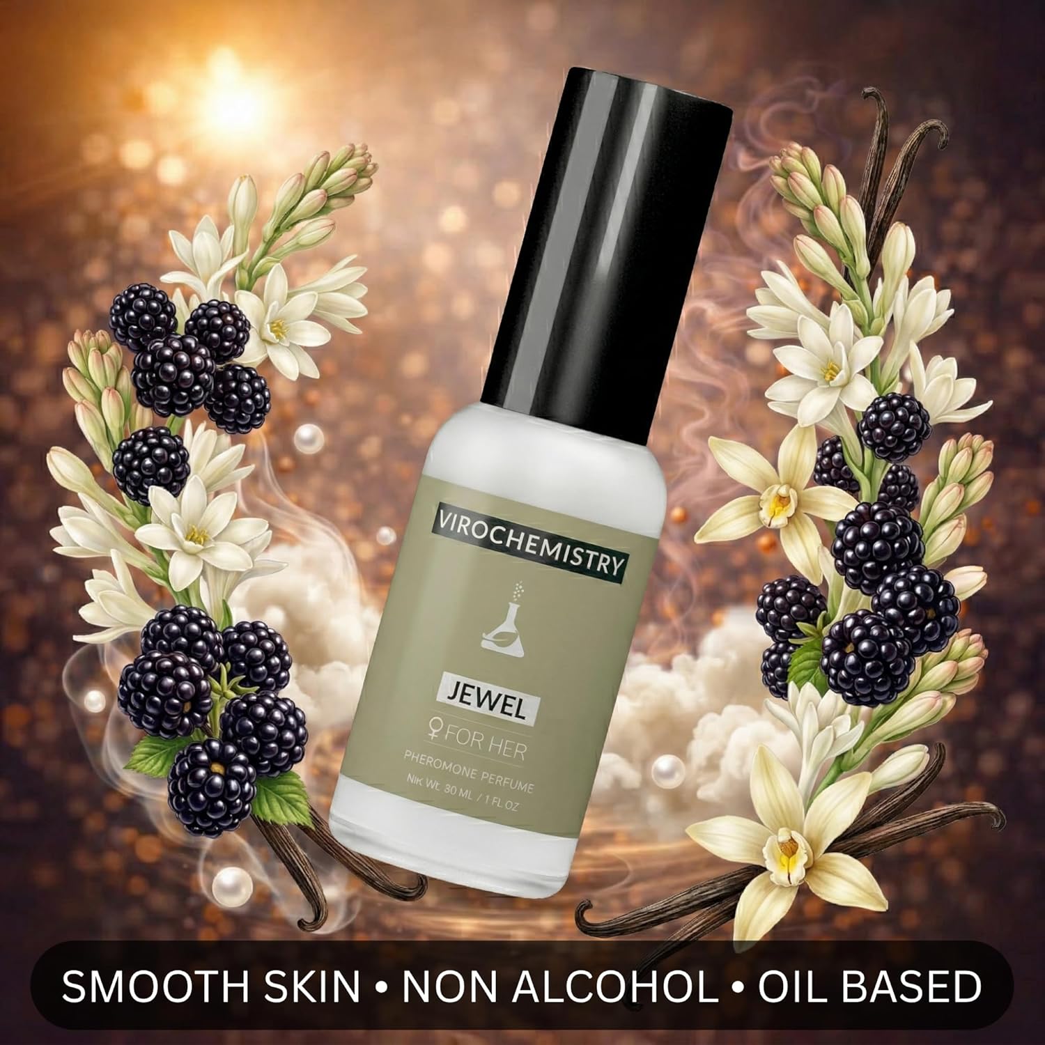 Pheromones to Attract Men for Women (Jewel) - Elegant, Ultra Strength Organic Fragrance Body Perfume (1 Fl. Oz)(Human Grade Pheromones to Attract Men)