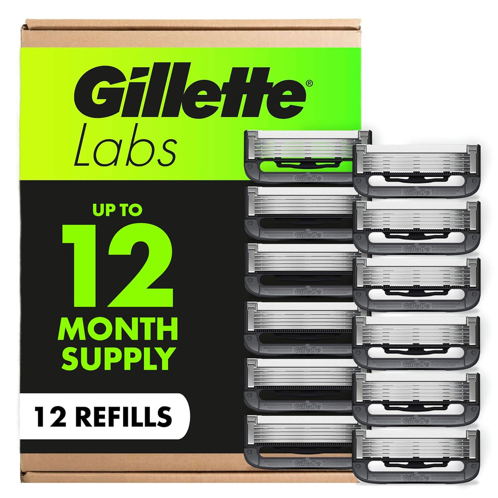 GilletteLabs Shaving Razor Blade Refills for Men, 12 Count