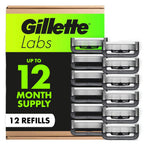 GilletteLabs Shaving Razor Blade Refills for Men, 12 Count