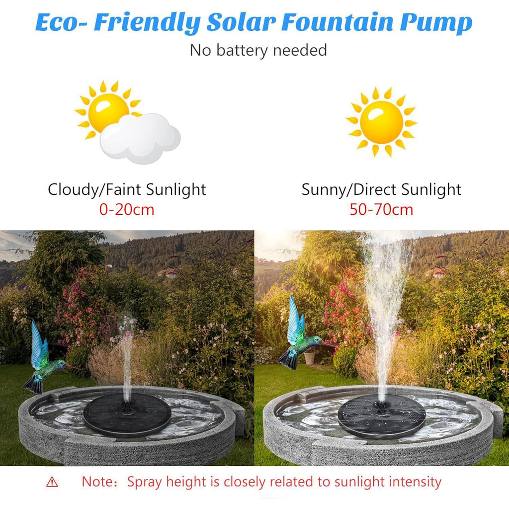 Mademax Upgraded Solar Fountain With 4 Easy Install Nozzle And Fixer, Solar Powered Fountain Pump For Bird Bath, Garden, Pond, Pool, Fish Tank, Outdoor