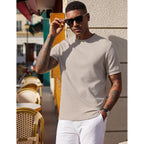 Coofandy Men'S Waffle T-Shirts Short Sleeve Casual Crew Neck Shirt Summer Plain Pullover Tees