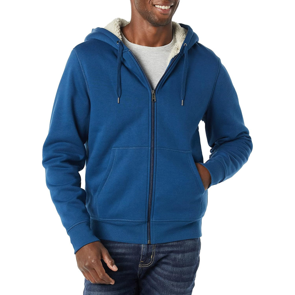 Amazon Essentials Men'S Sherpa-Lined Full-Zip Fleece Hoodie Sweatshirt