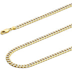 14k REAL Yellow/White/Two Tone Gold Solid 14mm, 12mm, 9.5mm, 8mm, 7mm, 6mm, 5mm, 4mm, 3mm, 2.5mm, 2mm Cuban Concave Curb Chain Necklace/Bracelet