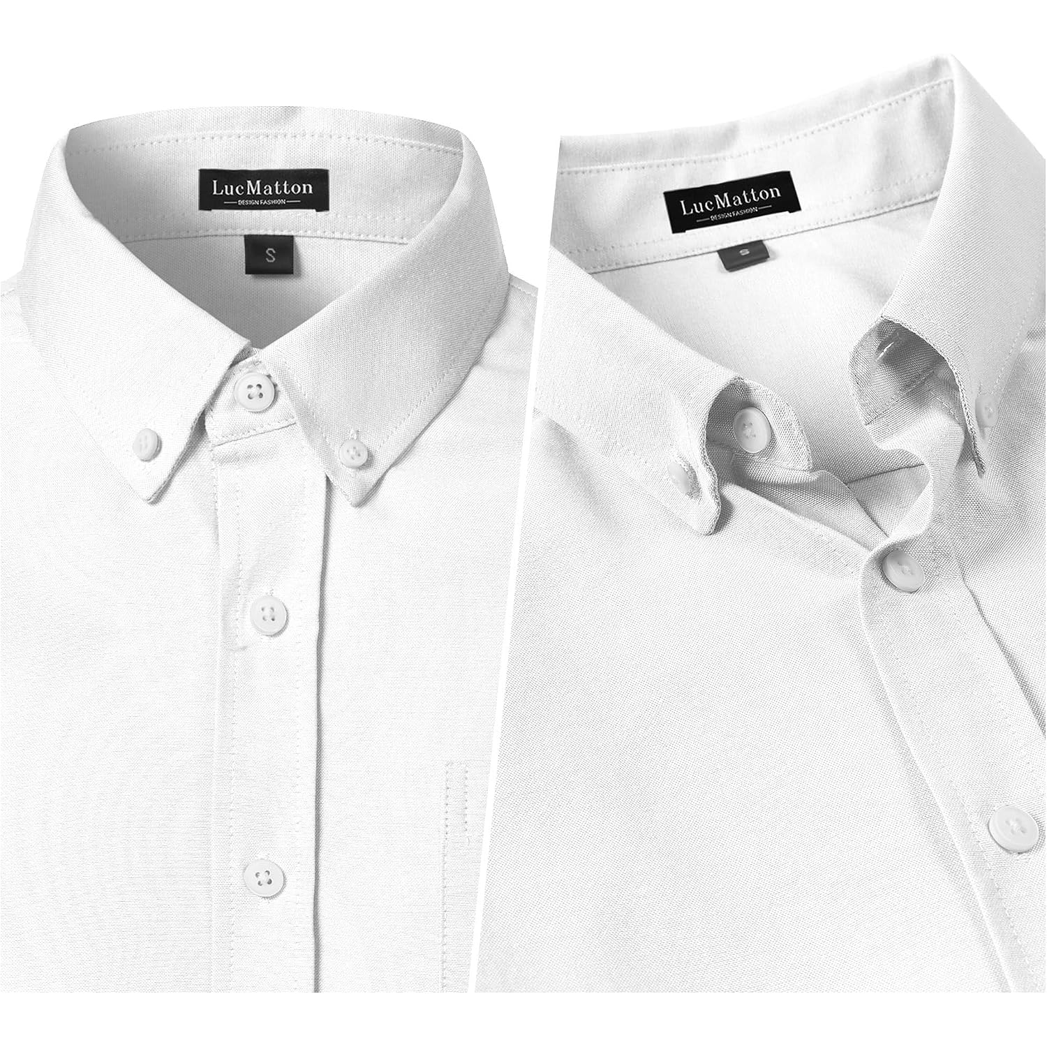 Lucmatton Men'S Lightweight Oxford Long Sleeve Button Down Shirt Business Casual Slim Fit Dress Shirts With Pocket