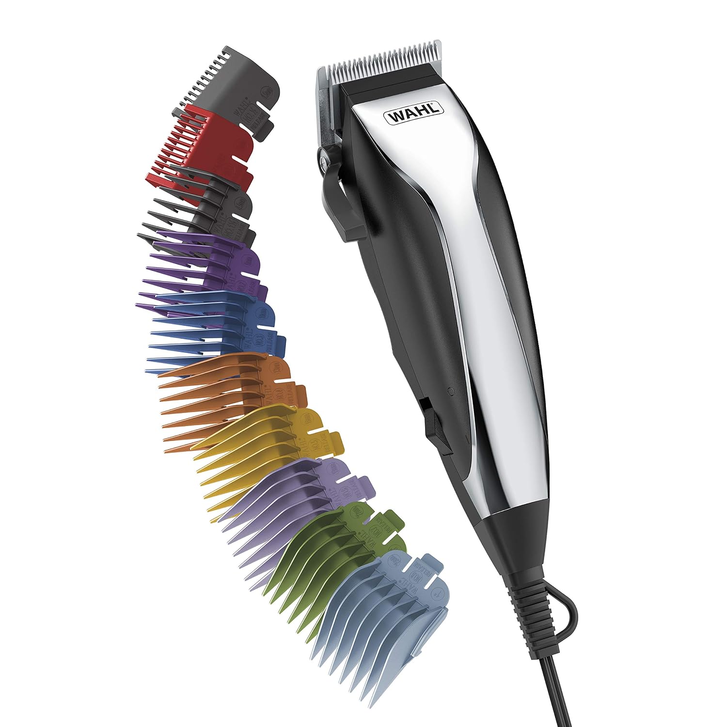 Wahl Home Haircutting Corded Clipper Kit With Adjustable Taper Lever, And 10 Color Coded Guards For Easy Clipping & Trimming - Model 79722