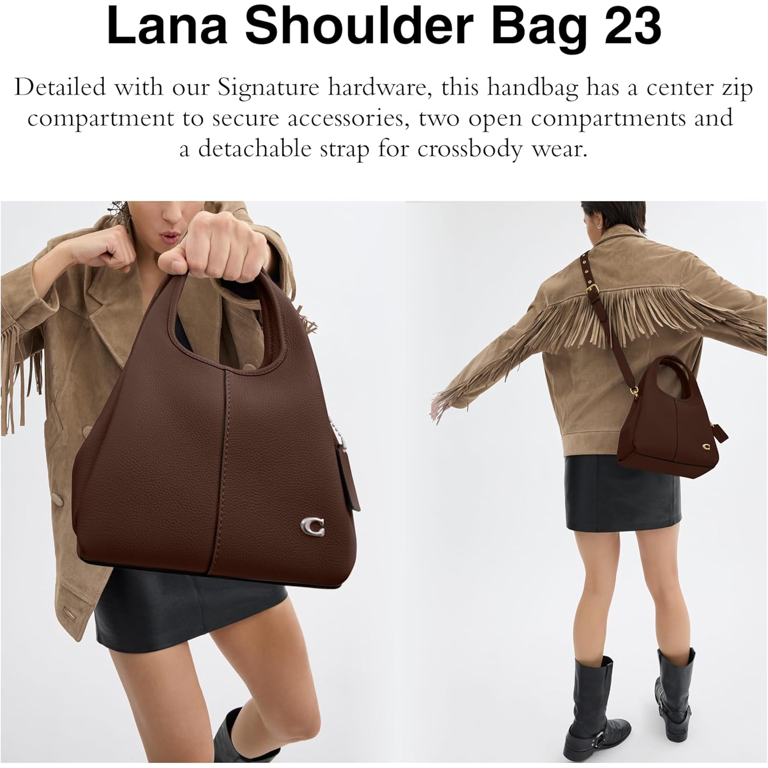 COACH Polished Pebble Leather Lana Shoulder Bag 23