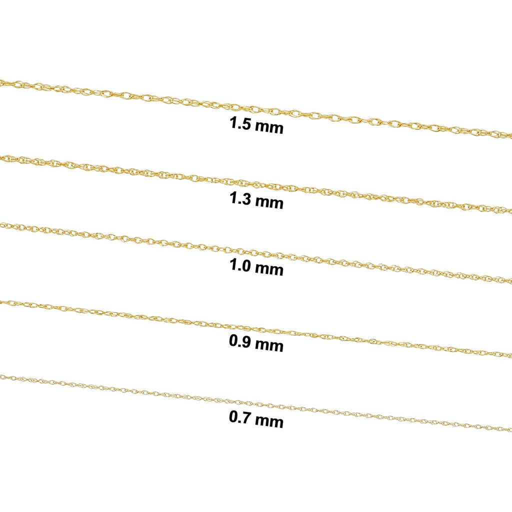 Kooljewelry Womens Classic Rope Chain - 14k Yellow Gold Pendant Necklace, Polished, Spring Ring