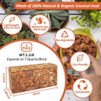 2 Pack Coco Chips Substrate For Plants- 2.2Lb 100% Organic Coconut Husk Brick With Low Ec And Ph Balanced, High Expansion Coconut Substrate Coco Husk Mulch For Garden Flowers, Herbs, Planting