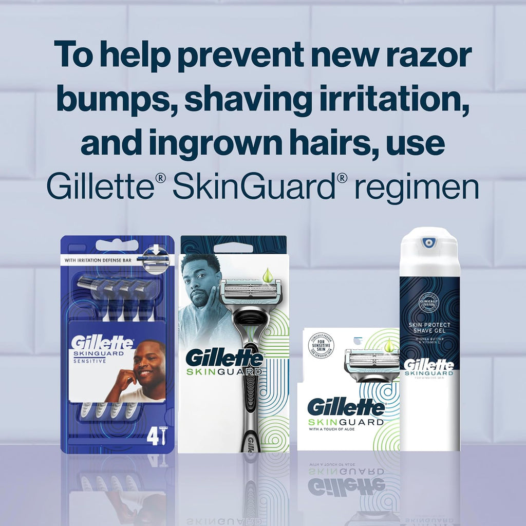 Gillette SkinGuard Razor Blade Refills for Men, 2 Blade Cartridge, SkinGuard for Sensitive Skin, Lubrication, Fits SkinGuard Razor Handles, 8 Count