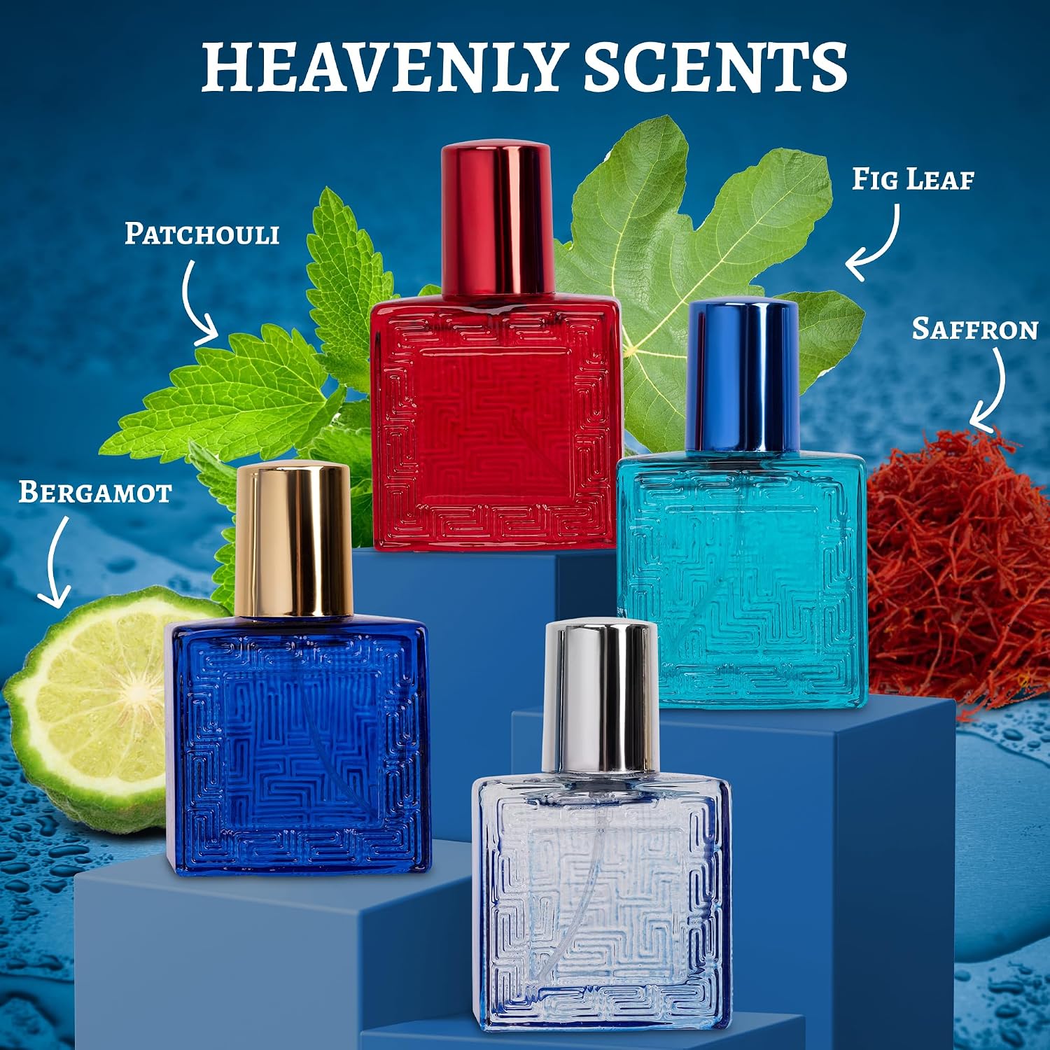 Novoglow Verse Mini 4-Piece Fragrance Gift Set For Men - Aromatic, Floral, Oriental & Woody Notes - Individually Boxed - Travel Size - 25Ml Eau De Parfum