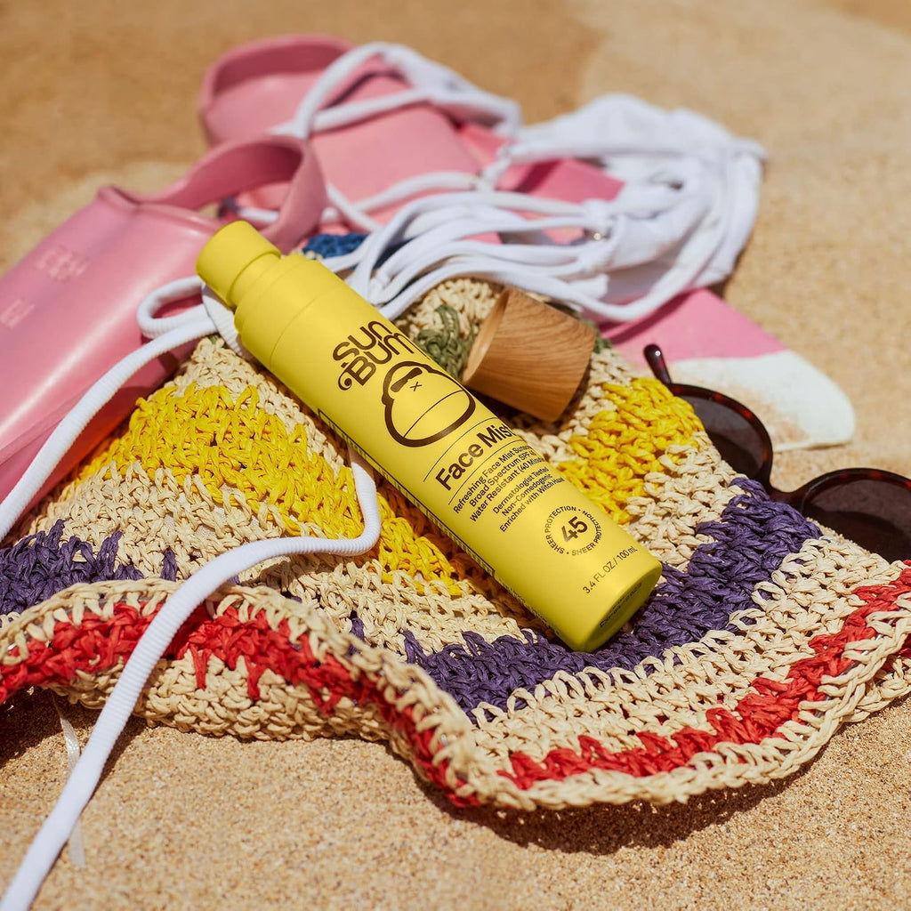 Sun Bum Original Spf 45 Sunscreen Mist - Broad Spectrum Moisturizing Facial Sunscreen Spray With Vitamin E - Hawaii 104 Act Compliant (Made Without Octinoxate & Oxybenzone) - Travel Size - 3.4 Oz