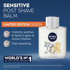NIVEA MEN Real Madrid Limited Edition Design Sensitive Post Shave Balm, with VitaminPro Complex, Alcohol Free After Shave Balm for Men, 3.3 Fl Oz Bottle