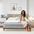 Omblix Queen Mattress, 12 Inch Queen Size Mattress,Hybrid Mattresses In A Box With Memory Foam And Individual Pocketed Coil,Certipur-Us,Medium Firm & Pressure Relief