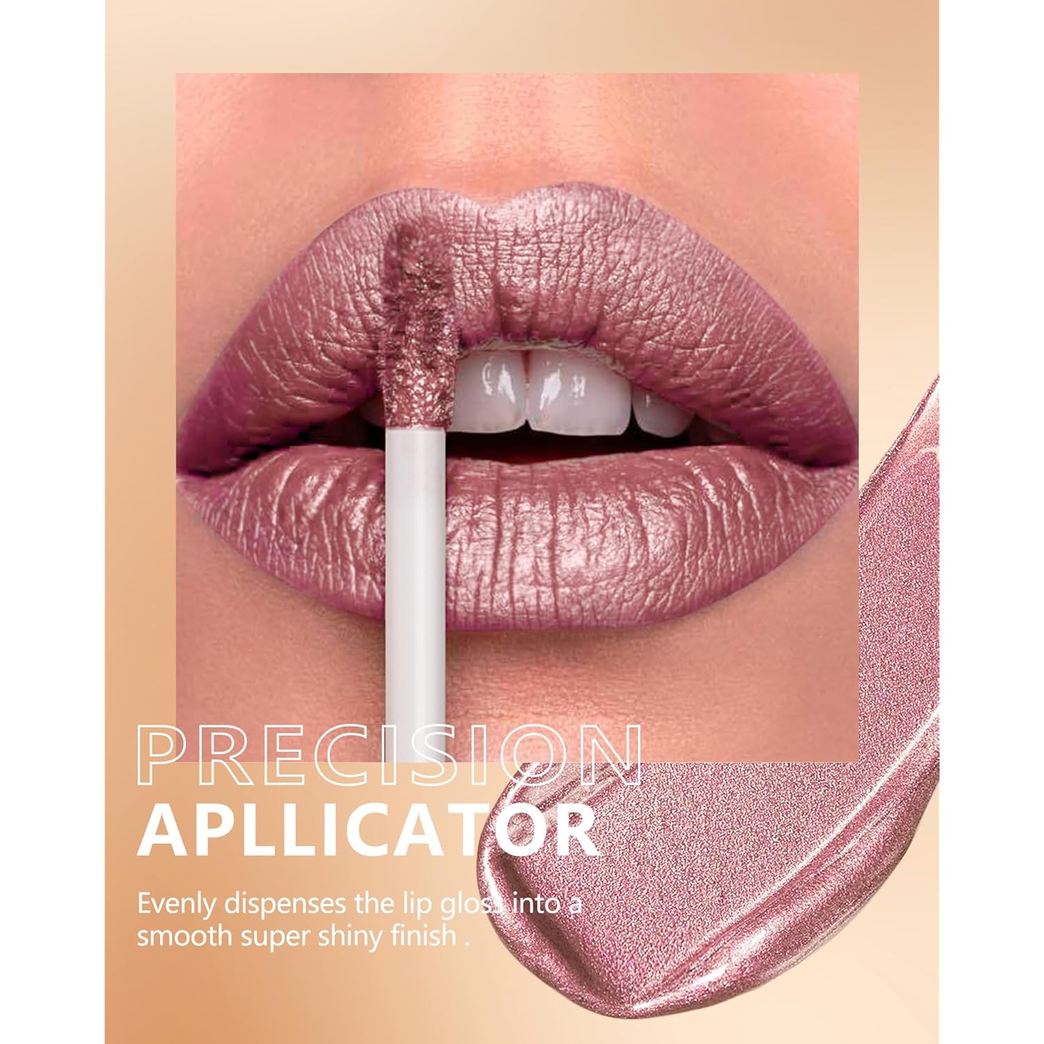 MAKI YIKA Metallic Pink Lipstick for Women Nude Lipsticks for Mother Long Lasting Shine Glitter Lipstick No Smudge No Transfer Liquid Lip Gloss (BR010 Sweet Sugar)